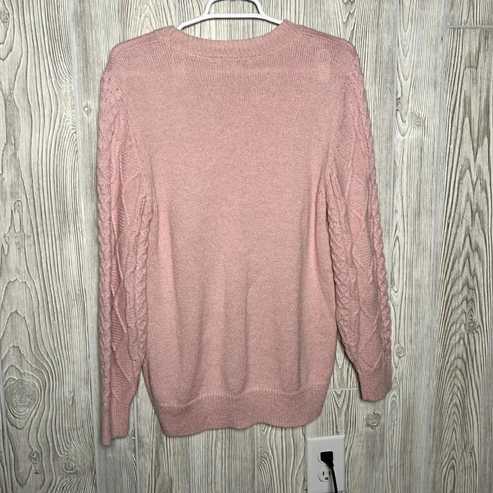 Rebecca Minkoff Light Pink Knit Pullover Sweater Wool Blend Size Large
